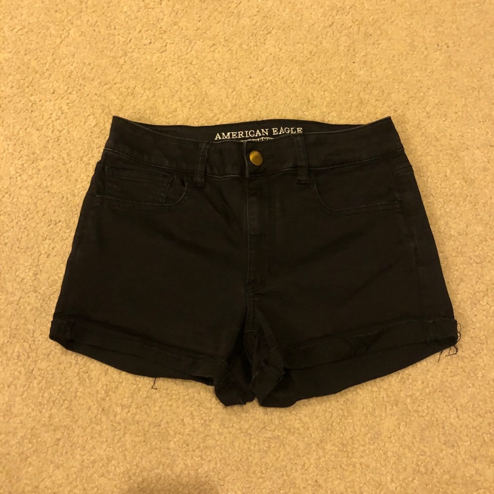 Black American Eagle High Rise Shorts